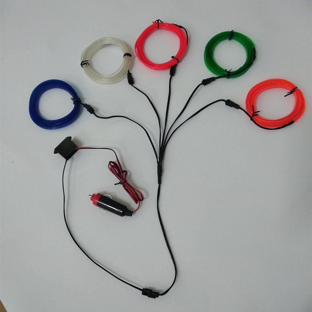 1M 3M 5M car EL Wire led strip Atmosphere light for DIY flexible AUTO interior Lamp Party decoration lights Neon strips 12V USB askddeal.com