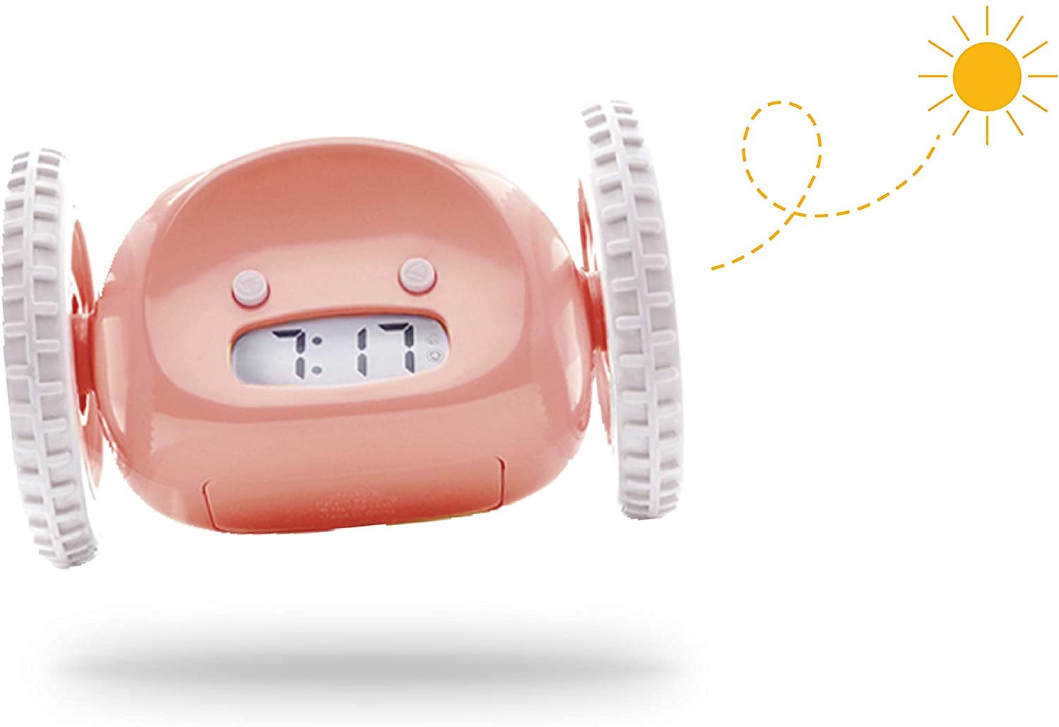 CLOCKY PVC Alarm Clock on Wheels