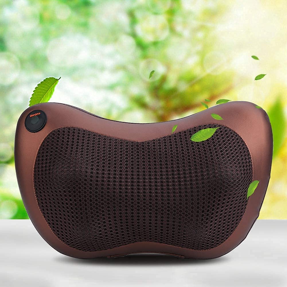 Electronic Neck Cushion Full Body Massager with Heat for pain relief Massage Machine for Neck Back Shoulder Pillow Massager - Swiss Relaxation therapy (Brown) askddeal.com